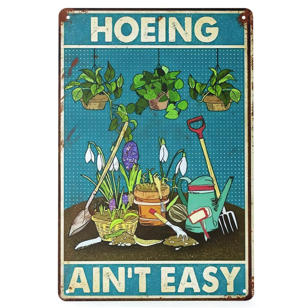HASTHIP Funny Home Garden Sign for Wall Decor with Vibrant Retro Colors 20x30cm Metal | Gift for Plant Lovers