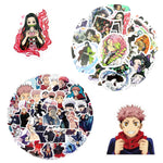 HASTHIP Anime Stickers Pack for Laptop and Phone featuring 110 pcs Waterproof Vinyl | Demon Slayer and Jujutsu Kaisen Designs
