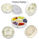 HASTHIP® upvox Split Tray Fruit Snack Box with Lid and Handle, Gray White in Color