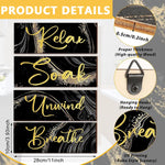 HASTHIP Wooden Wall Hangings for Home Decoration featuring 4 pcs 10 x 4 in Rustic Signs | Relax Soak Unwind Breathe Decor