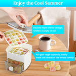 HASTHIP Ice Cube Maker with 48 Cavity Double Layer Mold and Tongs for Home Bar Use