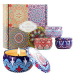 HASTHIP Scented Candles Gift Set for Home with 4×60 g Natural Scents & Tin Jars | Ideal Gifts