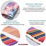 HASTHIP Pencil Wrap Case for Sketching and Journaling with 72 Slots Canvas Design | Maple Leaves and Pink Floral Combo for Artists and Students