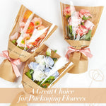 HASTHIP Flower Wrapping Paper for Bouquets with Transparent Front and 20Pcs Brown Print | Ideal for Florists and Weddings
