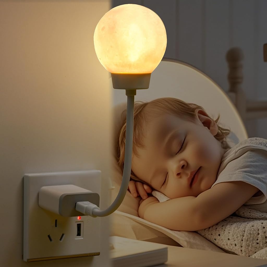 HASTHIP® Night Light for Kids, Voice Control Moon Night Light for Baby Nursery, USB Plug-in
