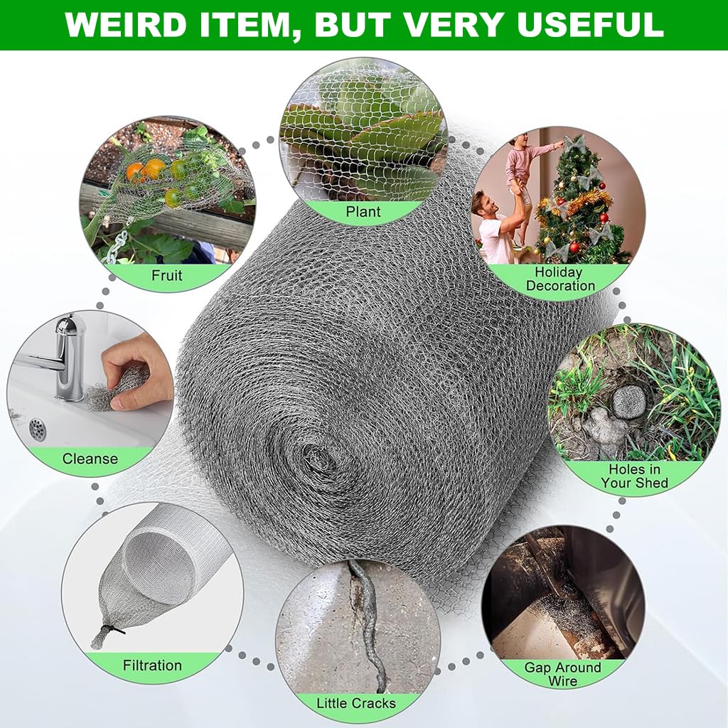 HASTHIP Stainless Steel Woven Wire Mesh for Fencing and Screening 12.7cm x 10m | Cuttable Fine Net