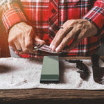 HASTHIP Knife Sharpeners for Kitchen with 400/1000 and 3000/8000 Grit Stones featuring Non Slip Bamboo Base and Leather Strop | Ideal for Chefs