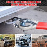 HASTHIP® 13ft -18Tons Tow Rope, Heavy Duty Towing Strap with Screw Fixed D Ring, Woven Nylon Car Toe Cable for Car