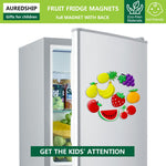 HASTHIP Refrigerator Magnets Set of 10 for Kitchen Decor with 1.57 in Cute PVC Fruits | Fun Gift