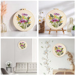 HASTHIP DIY Embroidery Art Craft Kit for Beginners with 20cm Hoop and Color Yarns | Flower Canvas Decoration