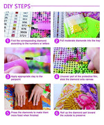HASTHIP 5D Diamond Painting Kit for Adults with HD Canvas and Super Flash Diamonds 11.8x15.8In | Full Drill Rhinestone Art Set