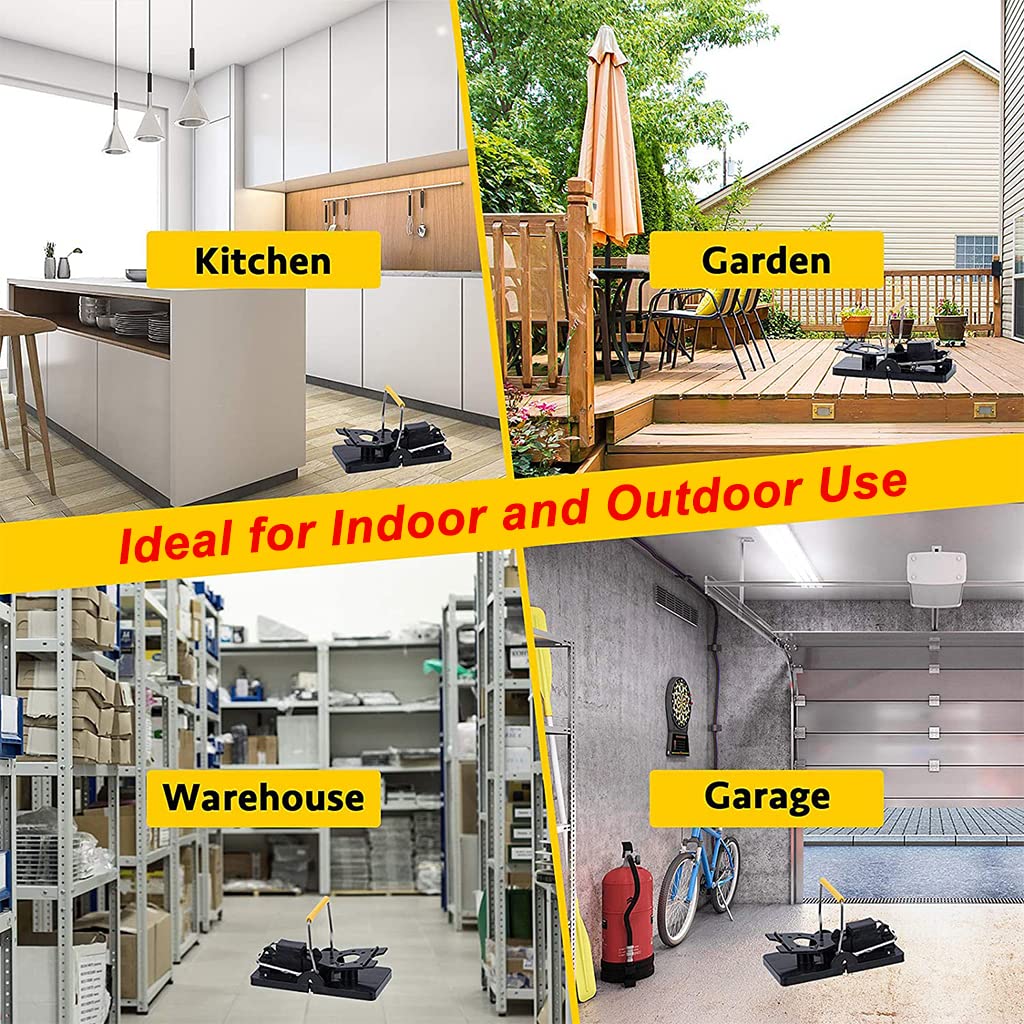 4Pcs Rat Traps House Garden Patio, Reusable Mouse Traps for Mice, Rats, Chipmunks, Squirrels, Hamsters and Other Rodents, Quickly Slam Rat Killer for Indoor and Outdoor (Large)