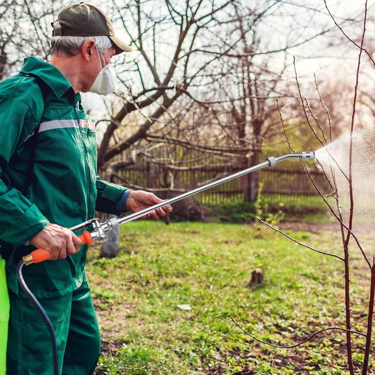 HASTHIP Universal Metal Sprayer Wand 70 cm for Garden Use with Lockable Handle & Brass Barbs