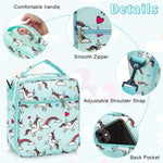 Lunch Box Bag, Insulated Lunch Bags for Camping School Picnic, Portable Lunch Box Bag for Office Man Women Student Kids Bento Box Pouch, Black