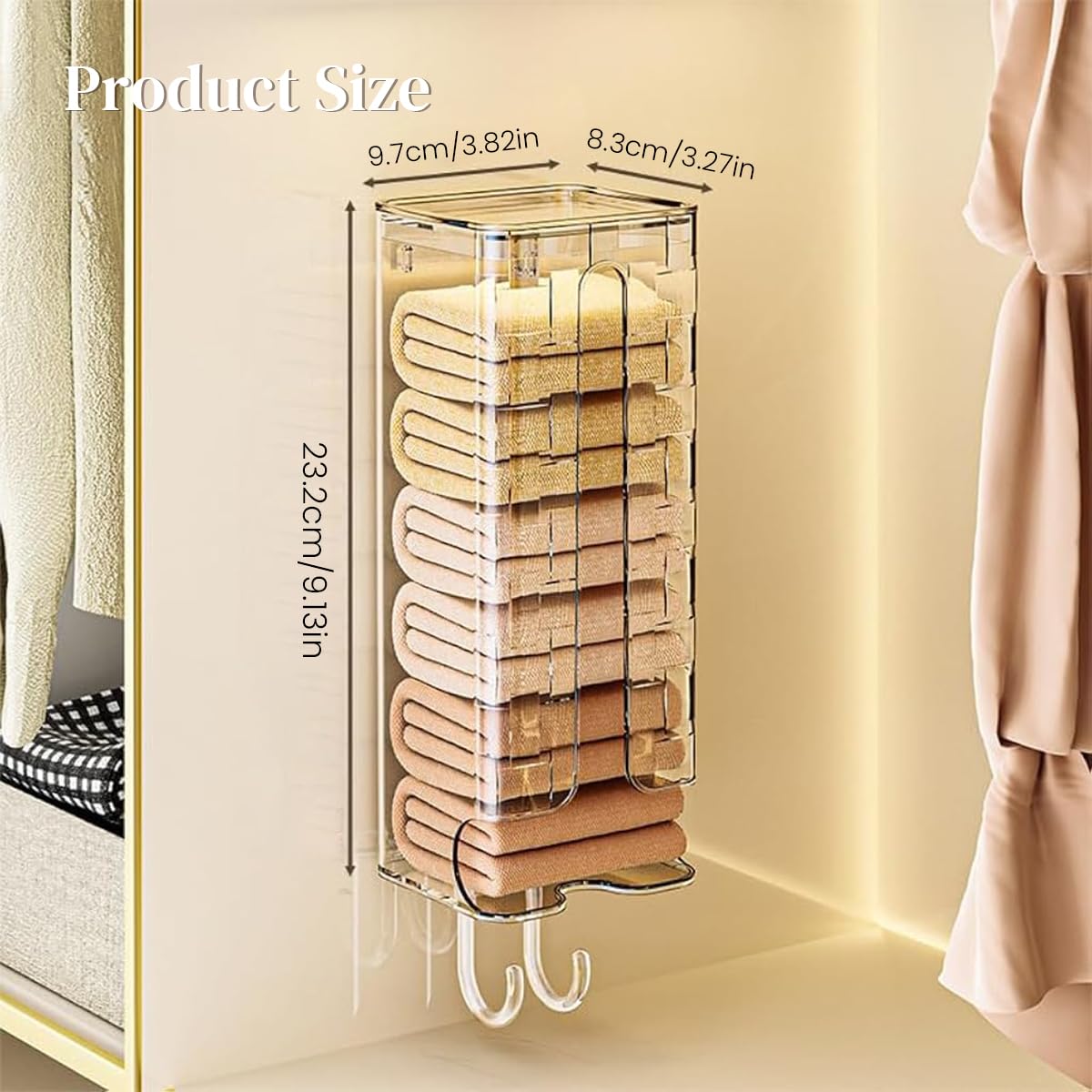 HASTHIP Wall Mount Clear Acrylic Sock and Underwear Organizer with Self Adhesive Design | Space Saving Storage Box for Lingerie and Clothes