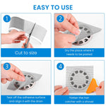 HASTHIP Disposable Shower Drain Hair Catcher for Bathroom with 4mm Holes | 20 Pack 4x4 in & 13ft Mesh