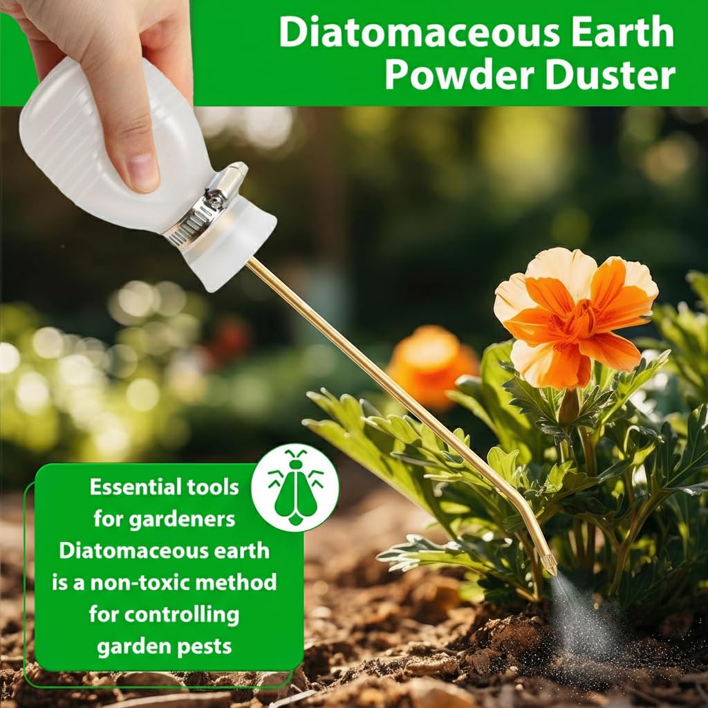 HASTHIP Silicone Powder Sprayer for Pest Control with Curved Metal Tip and Long Nozzle | Precise Squeeze Applicator for Garden and Household Use