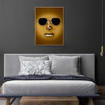 HASTHIP 3D Metal Figure Wall Art for Home and Office featuring Couple Love Heart 30x40cm Gold