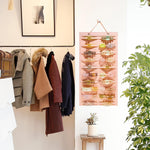 HASTHIP Hair Claw Holder Organizer for Wall Hanging with 20 Belts 35x80cm Felt Pink | For Women Girls Storage Display