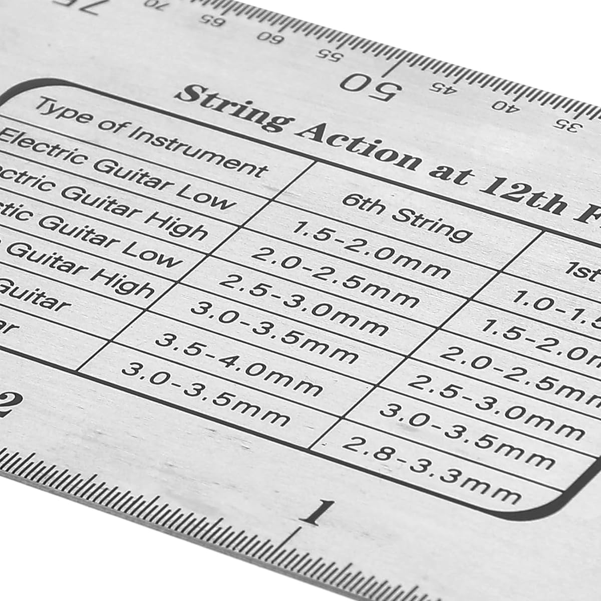 HASTHIP String Action Ruler for Guitar Setup with Etched Precision Scale | 2PCS Stainless Steel Gauge