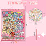 HASTHIP 3D Cartoon Scene Building Sticker Book for Kids with 20 Scenes and Tweezer Tool