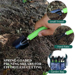 HASTHIP Gardening Tools Kit for Home Use with 4Pcs Set featuring Ergonomic Handles | Stainless Steel Hand Tools and Tool Bag