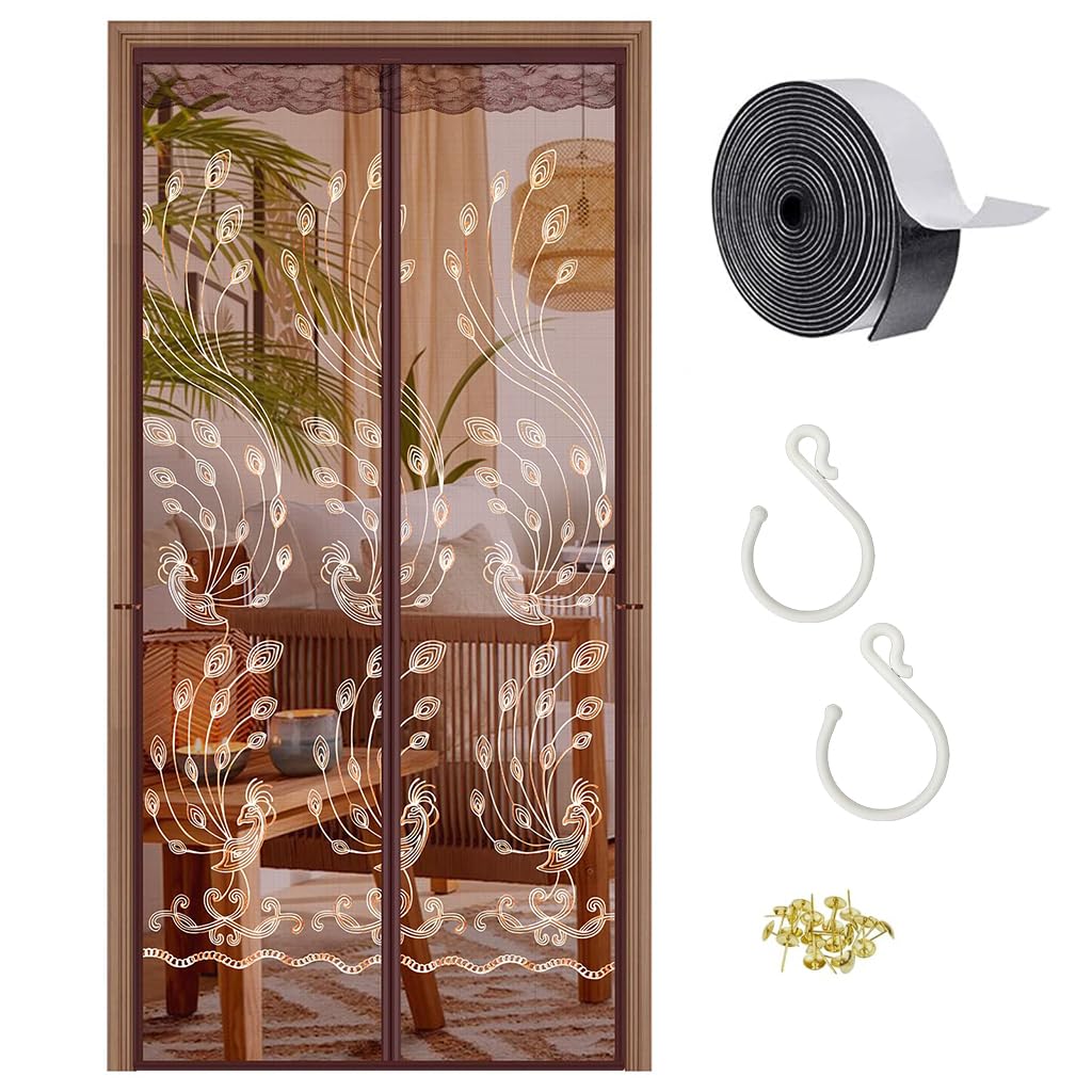 HASTHIP® Magnetic Screen Door 100x205 cm – Heavy Duty Mesh Curtain for Sliding, Front or Patio Doors, Hands Free Self Sealing Insect Protection, Pet and Kid Friendly Bug-Free Partition
