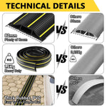 6.56ft Floor Cord Cover Protector Heavy Duty PVC Cuttable Floor Cable Protector 3 Channels Contains Cords Cables and Wires, Waterproof Sealing Strip for Door Floor Cable Cover for Home Office