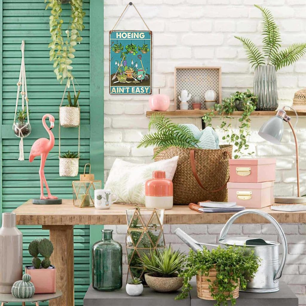 HASTHIP Funny Home Garden Sign for Wall Decor with Vibrant Retro Colors 20x30cm Metal | Gift for Plant Lovers