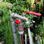 HASTHIP Garden Faucet Splitter for Efficient Watering with 1/2 Inch Dual Outlet Valves | Heavy Duty Zinc Alloy Outdoor Tap