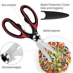 HASTHIP® ZIBUYU Kitchen Scissors Heavy Duty Stainless Steel Kitchen Shears, Multi-Function Food Scissors for Home, Poultry, Meat, Chicken, Fish, Ribs, General Cooking, Dishwasher Safe