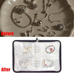 HASTHIP® Jewelry Organizer Travel Earring Organizer Case Transparent Jewelry Storage Book for Necklace Bracelet Ring With PVC Jewelry Pouches Zipper Bags