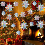 HASTHIP Christmas Snowflake Decorations for Winter Parties featuring 18PCS 3D Iridescent Paper Designs