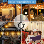 HASTHIP Screw Wall Hooks for Outdoor String Lights with Safety Buckle 20pcs Black | Steel Ceiling Cup Hooks