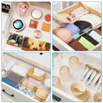 HASTHIP Drawer Dividers for Kitchen and Office with Adhesive Ends 11–20.5 in Adjustable Transparent Design | 3.2 in Height for Organized Storage