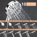 HASTHIP Handheld Shower Head for Bathroom with 10 Water Outlet Modes and 1.5 m Hose | Adjustable Spray for Home Use
