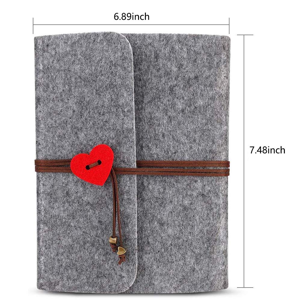 HASTHIP Photo Album for Scrapbooking with 30 Sheets Felt Cover | Grey 7.5 x 6.9 in Memory Book