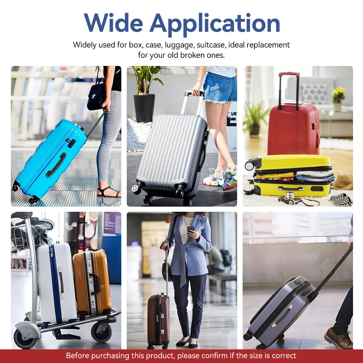 HASTHIP Replacement Suitcase Handles for Luggage with Screw-Fixed Design and 8 in Flexible Grip