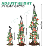 HASTHIP Trellis for Climbing Plants 120 cm with Decorative Bird Top | Wrought Iron Garden Support