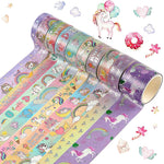 HASTHIP Washi Tape for DIY Journals and Planners featuring Unicorn and Rainbow Designs | 10 Rolls