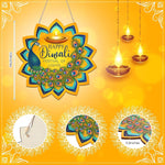 HASTHIP Diwali Door Hanging for Home and Party Decor with Rope 9.84 in Wood Peacock Sign