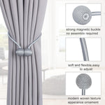 HASTHIP® Window Curtain Tiebacks Polyester Solid Drapery Magnetic Holdbacks for Office and Home Decorative Dark Gray (1 Pair, 2 Pcs)