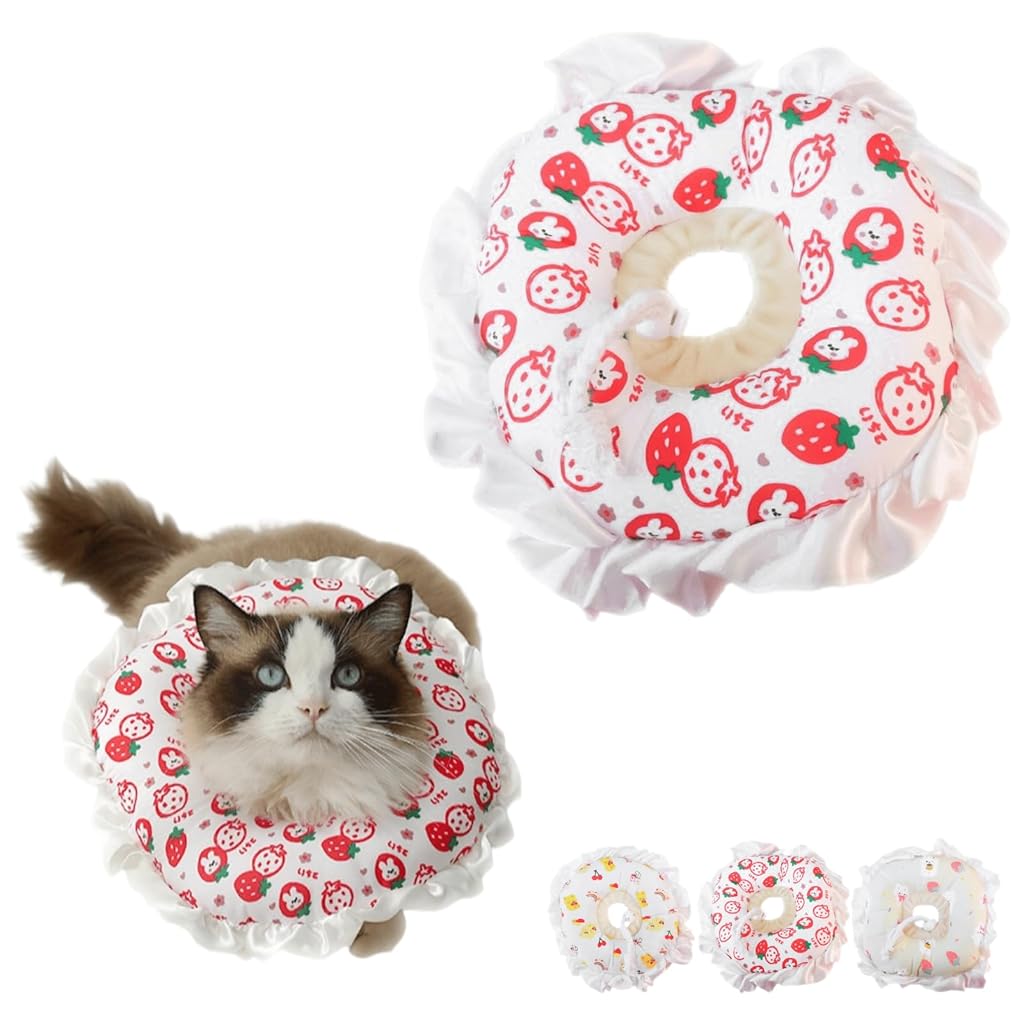 HASTHIP® Cute Cat Recovery Collar Soft Adjustable Cats Cone, M