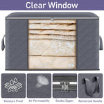 HASTHIP Clothes Storage Bins for Closet Organization with Reinforced Handles and Clear Window | 6 Pack 60L Foldable Fabric Containers