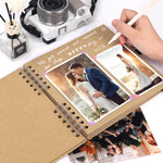 HASTHIP Scrapbook Album 8x8 with 60 Blank Pages for DIY Art and Baby Milestone Memories | 3PCS