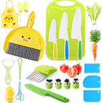 HASTHIP Kids Kitchen Set 20 Pcs for Baking and Cooking with Stainless Steel Crinkle Cutter | Safe DIY Tools for Toddlers and Children