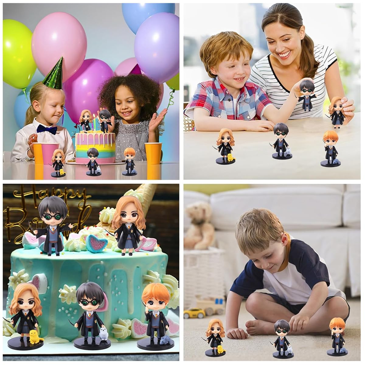 HASTHIP Action Figures Set for Desk Decoration with 6PCS Featuring Harry Hermione Ron | 10 cm Collectible Showpiece