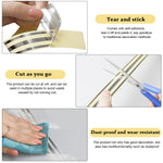HASTHIP Tile Gap Tape for Wall and Floor Detailing with Self Adhesive PVC Silver 2.5cm×5m