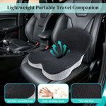 HASTHIP® Memory Foam Seat Cushion for Office Chair, Car & Truck, Ergonomic Coccyx & Tailbone Pain Relief Cushion with Lumbar Back Support, Non-Slip Large Chair Pad for Long Sitting - Dark