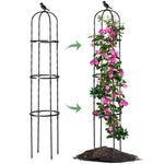 HASTHIP Trellis for Climbing Plants 120cm Adjustable Round Support Sticks with Plastic Frame | Ideal for Clematis Roses Tomatoes and Ivy